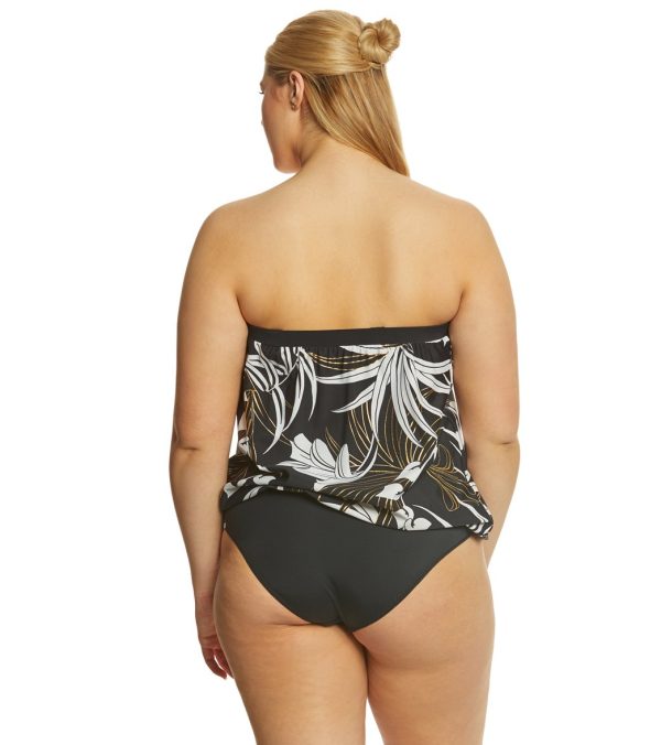 Maxine Plus Size Palm Noveau Blouson Tankini Top on Sale - Image 3